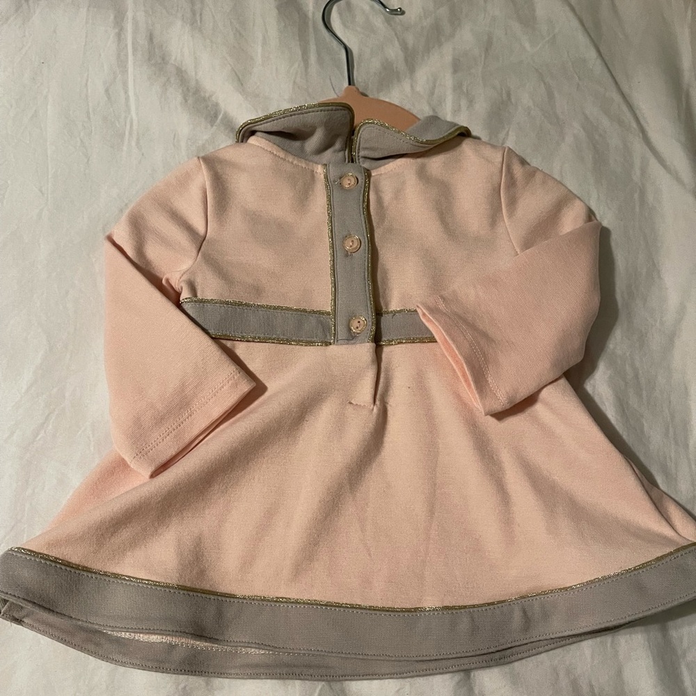PINK AND GRAY BABY TAHARI DRESS